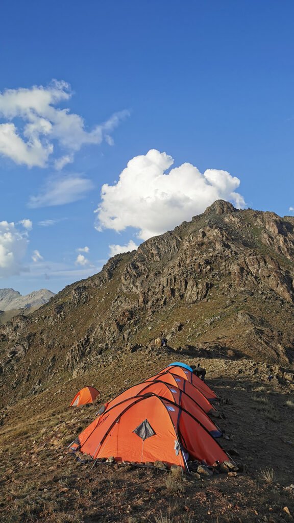 High-altitude camp for filming crew